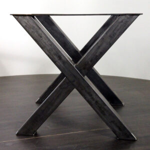 Tischgestell X-Form für Esstische Rohstahl
